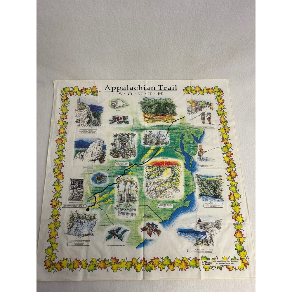 Gorpcore Hiking Nature Facts OS Cream Appalachian Trail South Bandana